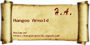 Hangos Arnold névjegykártya